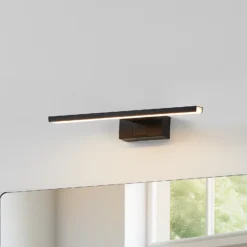 Aplique de pared LED Conettilla, negra, ancho 40 cm, IP44, CCT