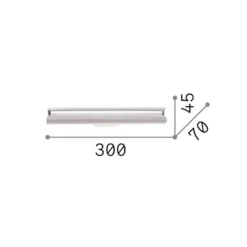Aplique de pared LED Dorica de IDEAL LUX, color acero, altura 30 cm, metal