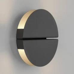Aplique de pared LED EGLO PIANOSA, negro, Ø 18 cm, IP44, CCT