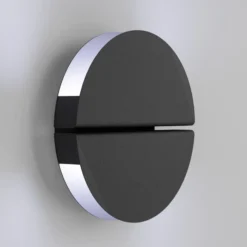 Aplique de pared LED EGLO PIANOSA, negro, Ø 18 cm, IP44, CCT