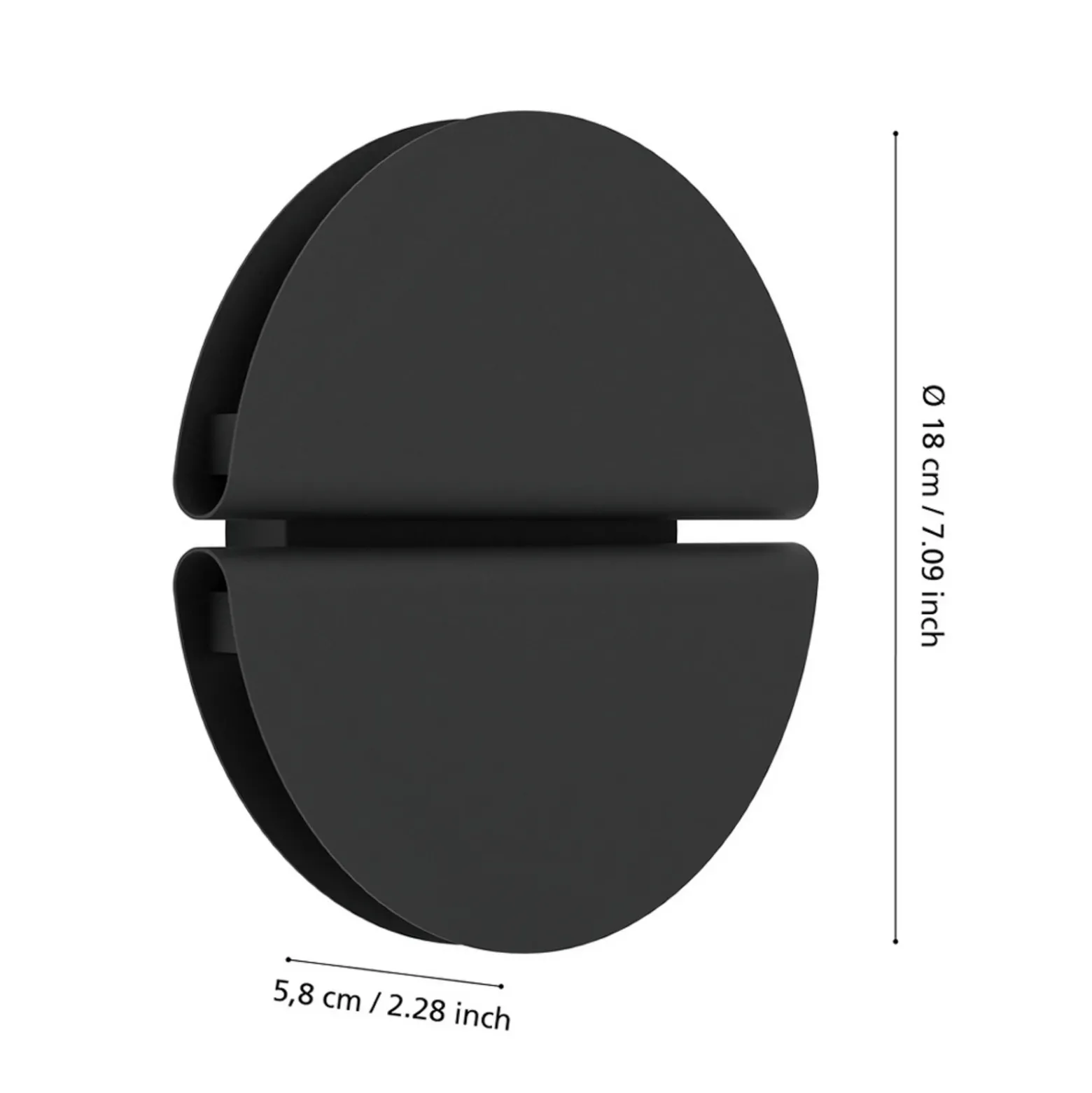Aplique de pared LED EGLO PIANOSA, negro, Ø 18 cm, IP44, CCT
