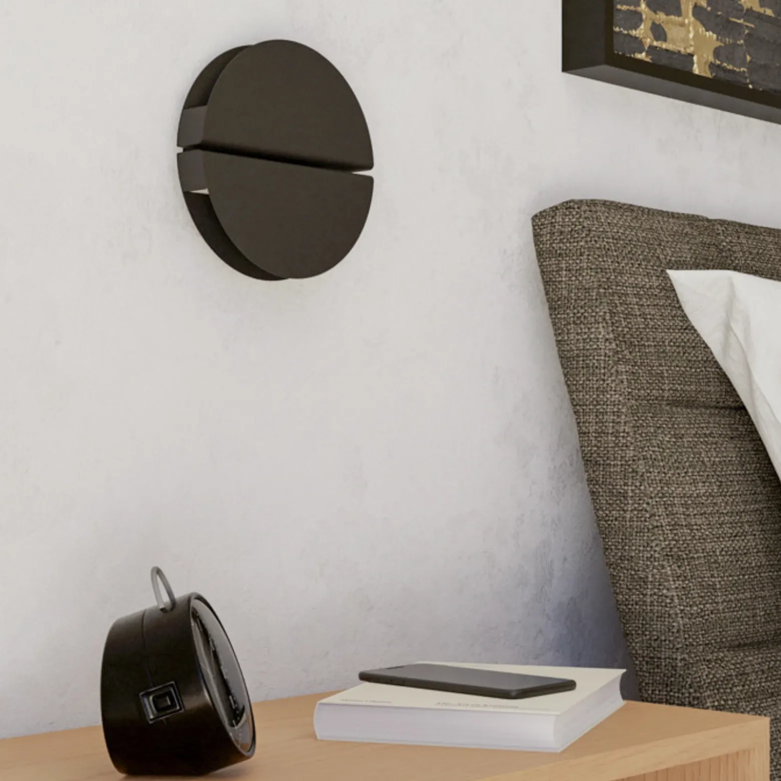 Aplique de pared LED EGLO PIANOSA, negro, Ø 18 cm, IP44, CCT