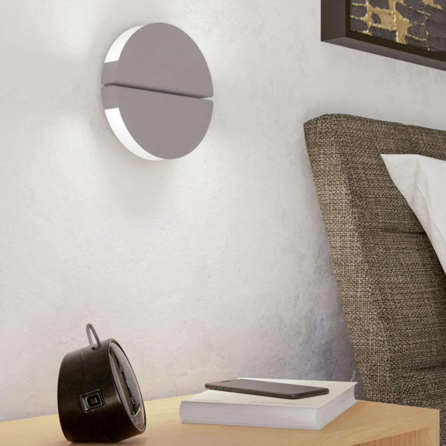 Aplique de pared LED EGLO PIANOSA, beige, Ø 18 cm, IP44, CCT