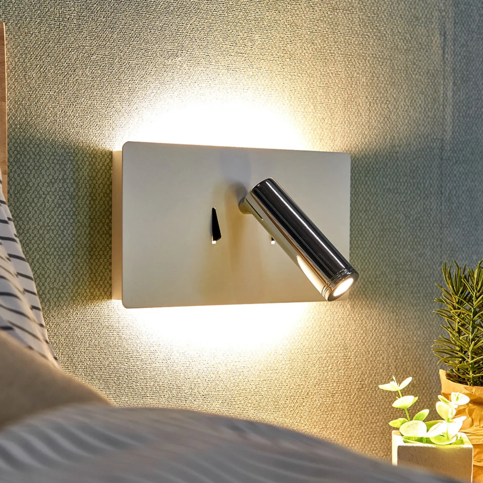 Aplique de pared LED Elske con brazo de lectura
