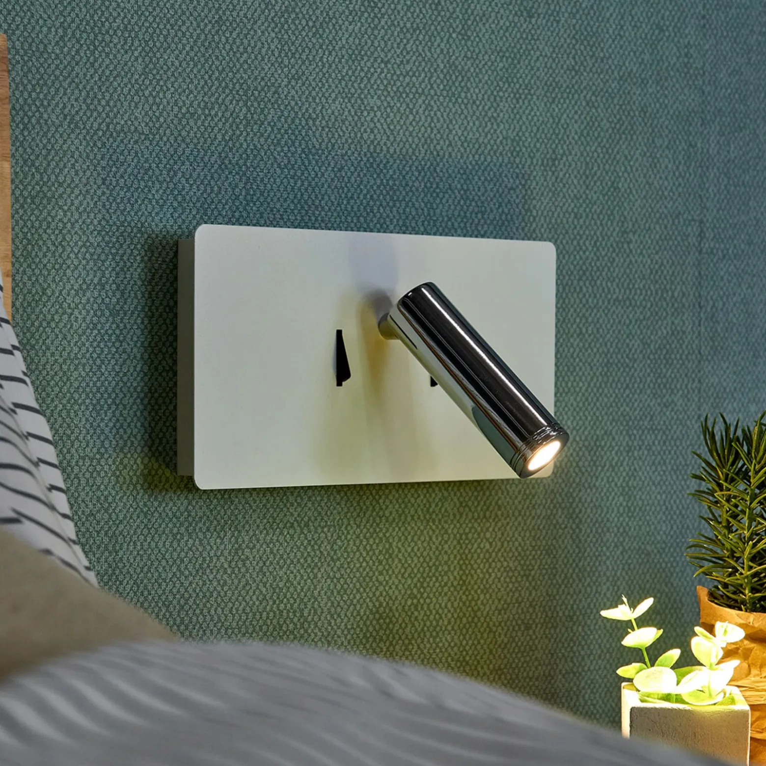 Aplique de pared LED Elske con brazo de lectura