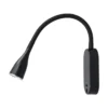 Aplique de pared LED Enna de Lindby, 34 cm, negro, interruptor, USB