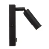Aplique de pared LED Enzo angular con interruptor, negro