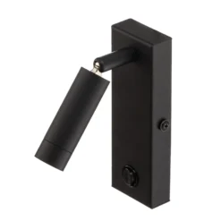 Aplique de pared LED Enzo angular con interruptor, negro