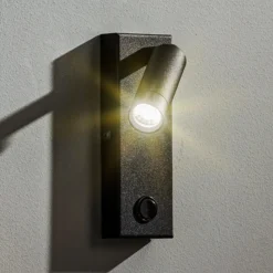 Aplique de pared LED Enzo angular con interruptor, negro