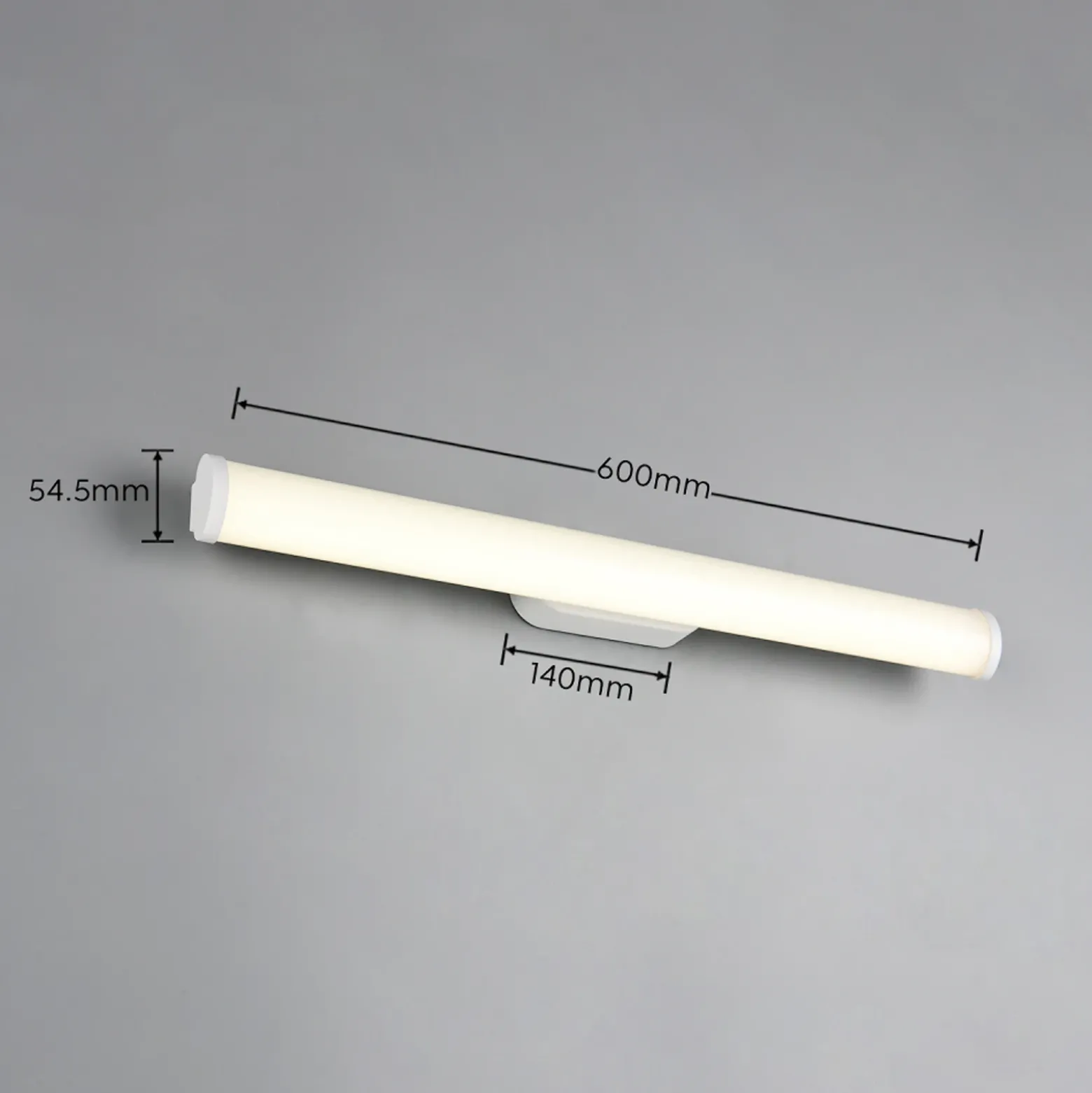 Aplique de pared LED Ernesto, blanco mate, 60 cm de ancho, 4.000 K, IP44