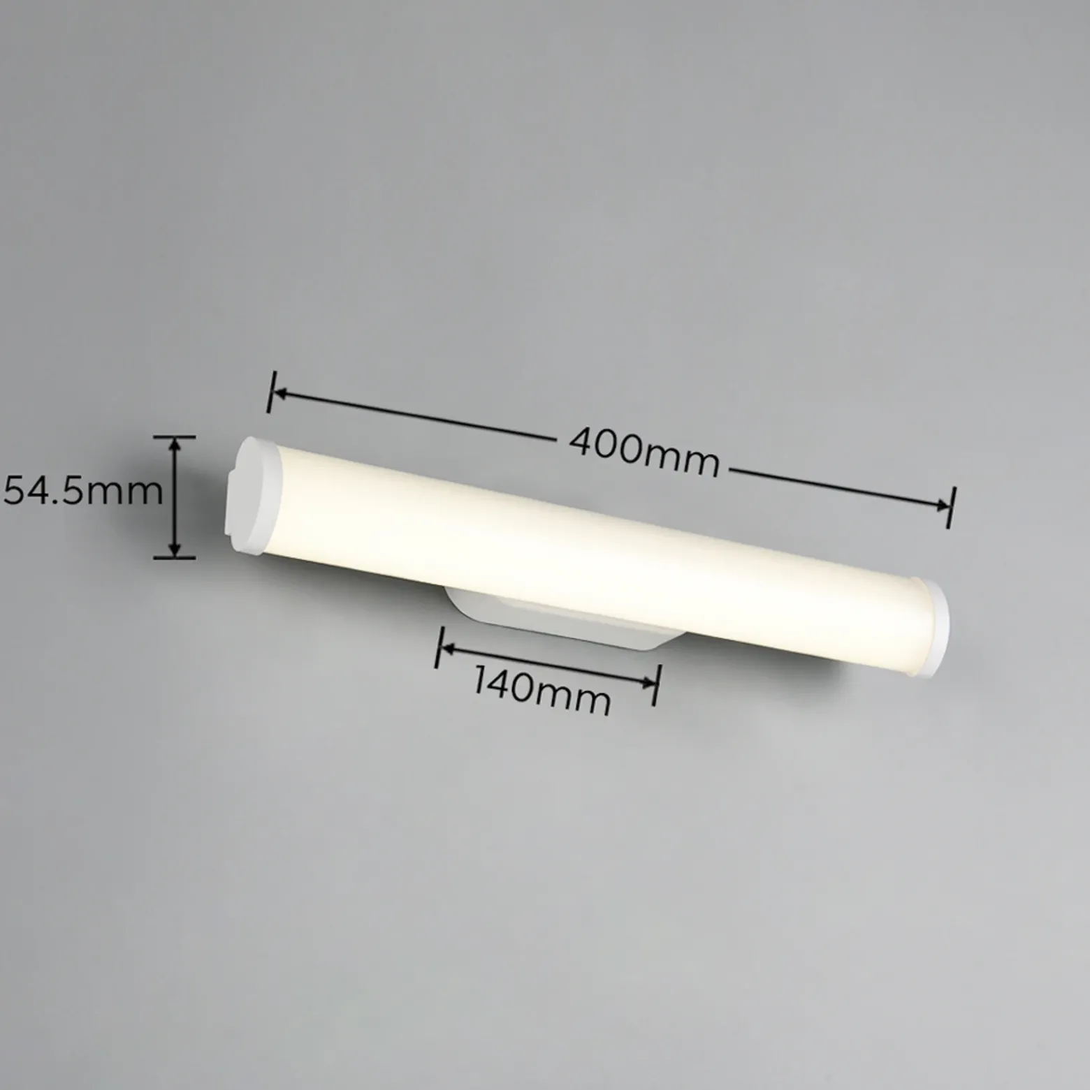 Aplique de pared LED Ernesto, blanco mate, 40 cm de ancho, 4.000 K, IP44