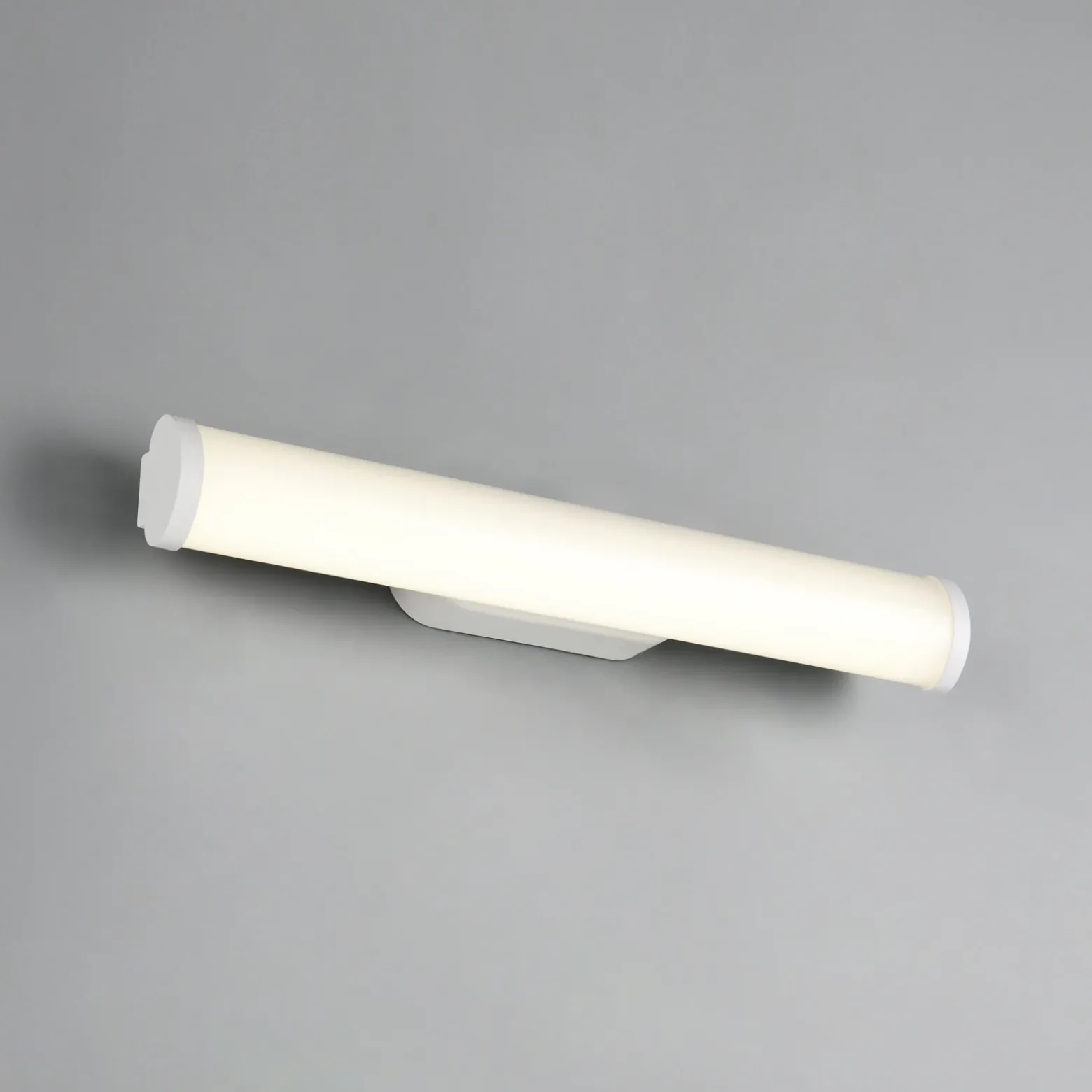 Aplique de pared LED Ernesto, blanco mate, 40 cm de ancho, 4.000 K, IP44
