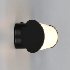 Aplique de pared LED Ernesto, negro, 40 cm de ancho, 3.000 K, IP44