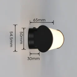 Aplique de pared LED Ernesto, negro, 40 cm de ancho, 3.000 K, IP44