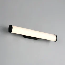 Aplique de pared LED Ernesto, negro, 40 cm de ancho, 3.000 K, IP44