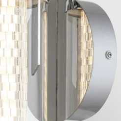 Aplique de pared LED ESPADA, cromado pulido, Ø 16 cm, metal IP44