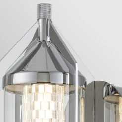 Aplique de pared LED ESPADA, cromado pulido, Ø 16 cm, metal IP44