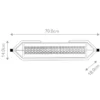 Aplique de pared LED ESPADA, cromado pulido, ancho 70 cm, metal, IP44