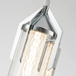 Aplique de pared LED ESPADA, cromado pulido, ancho 70 cm, metal, IP44