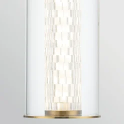 Aplique de pared LED ESPADA, dorado cepillado, Ø 16 cm, metal IP44