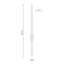 Aplique de pared LED Flash, negro, altura 108 cm metal 1 luz