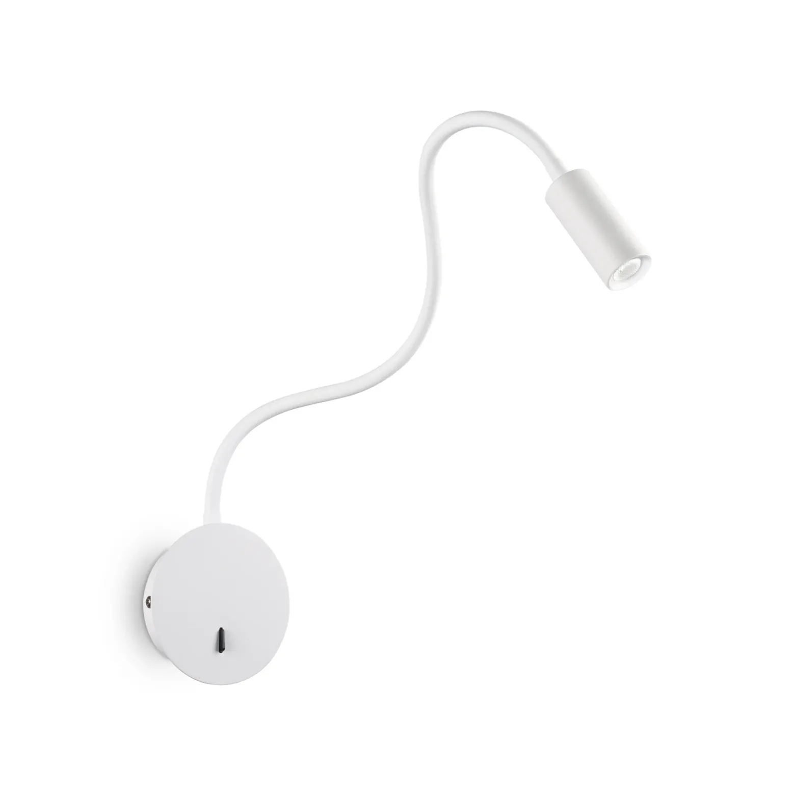 Aplique de pared LED Focus 2 de Ideal Lux, blanco, 55 cm, brazo flexible