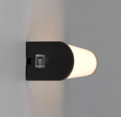 Aplique de pared LED Giacomo, 60 cm de ancho, negro, metal, IP44