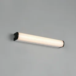 Aplique de pared LED Giacomo, 41 cm de ancho, negro, metal, IP44
