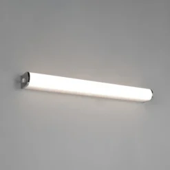 Aplique de pared LED Giacomo, 60 cm de ancho, cromado, metal, IP44