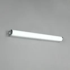 Aplique de pared LED Giacomo, 60 cm de ancho, cromado, metal, IP44