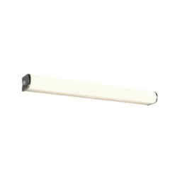 Aplique de pared LED Giacomo, 60 cm de ancho, cromado, metal, IP44