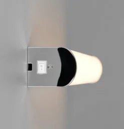 Aplique de pared LED Giacomo, 60 cm de ancho, cromado, metal, IP44