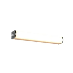 Aplique de pared LED Giacomo, 41 cm de ancho, cromado, metal, IP44