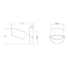Aplique de pared LED Gian, color topo, ancho 11 cm, metal