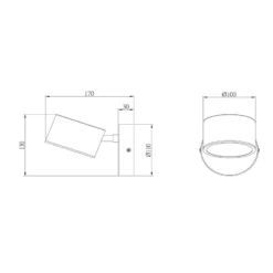 Aplique de pared LED Gian, color topo, ancho 11 cm, metal