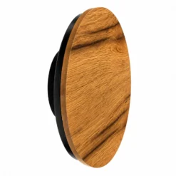 Aplique de pared LED Havana S, roble con nudos/metal, Ø 19 cm, IP44