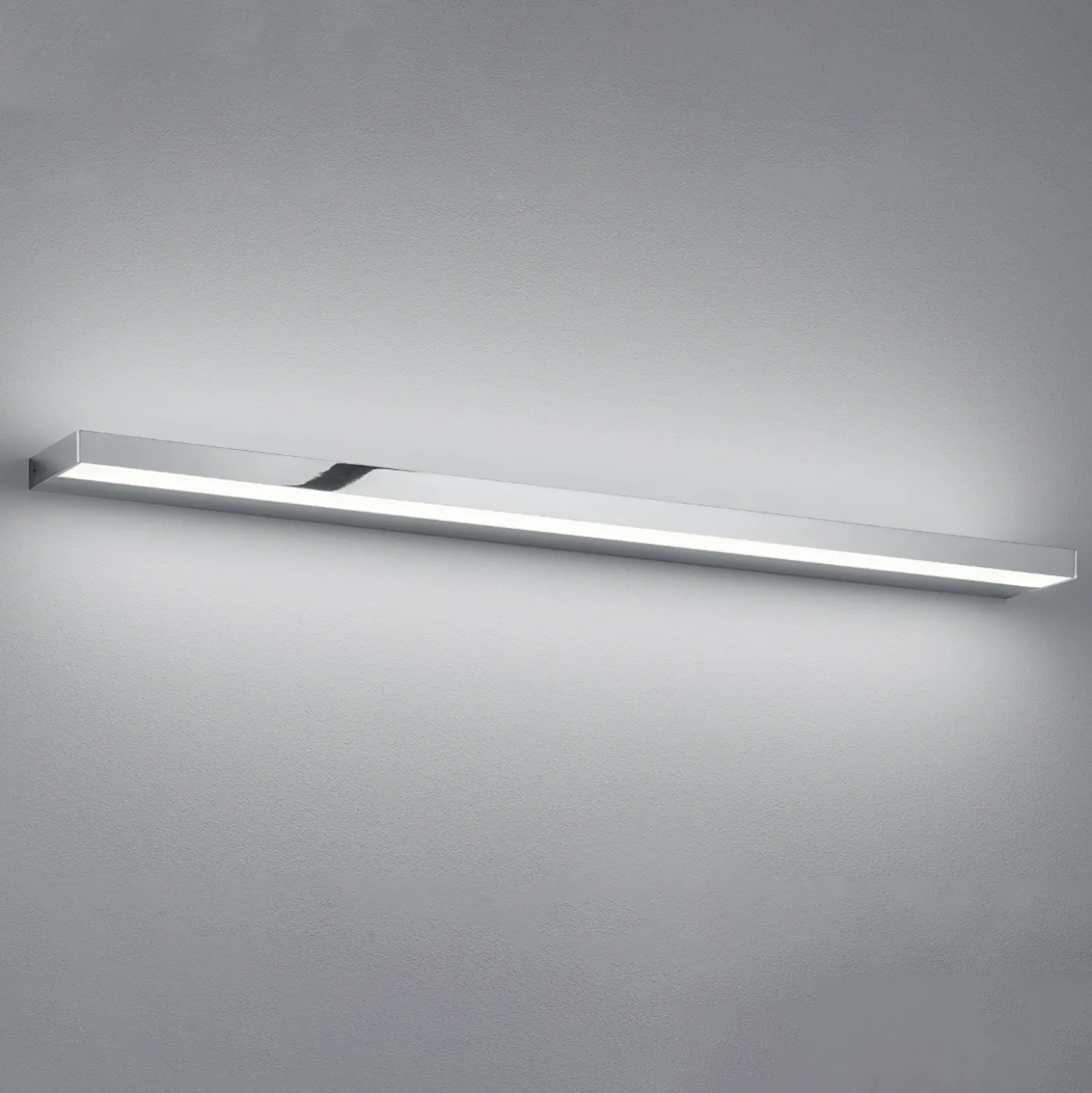 Aplique de pared LED Helestra Slat, cromo, 90 cm