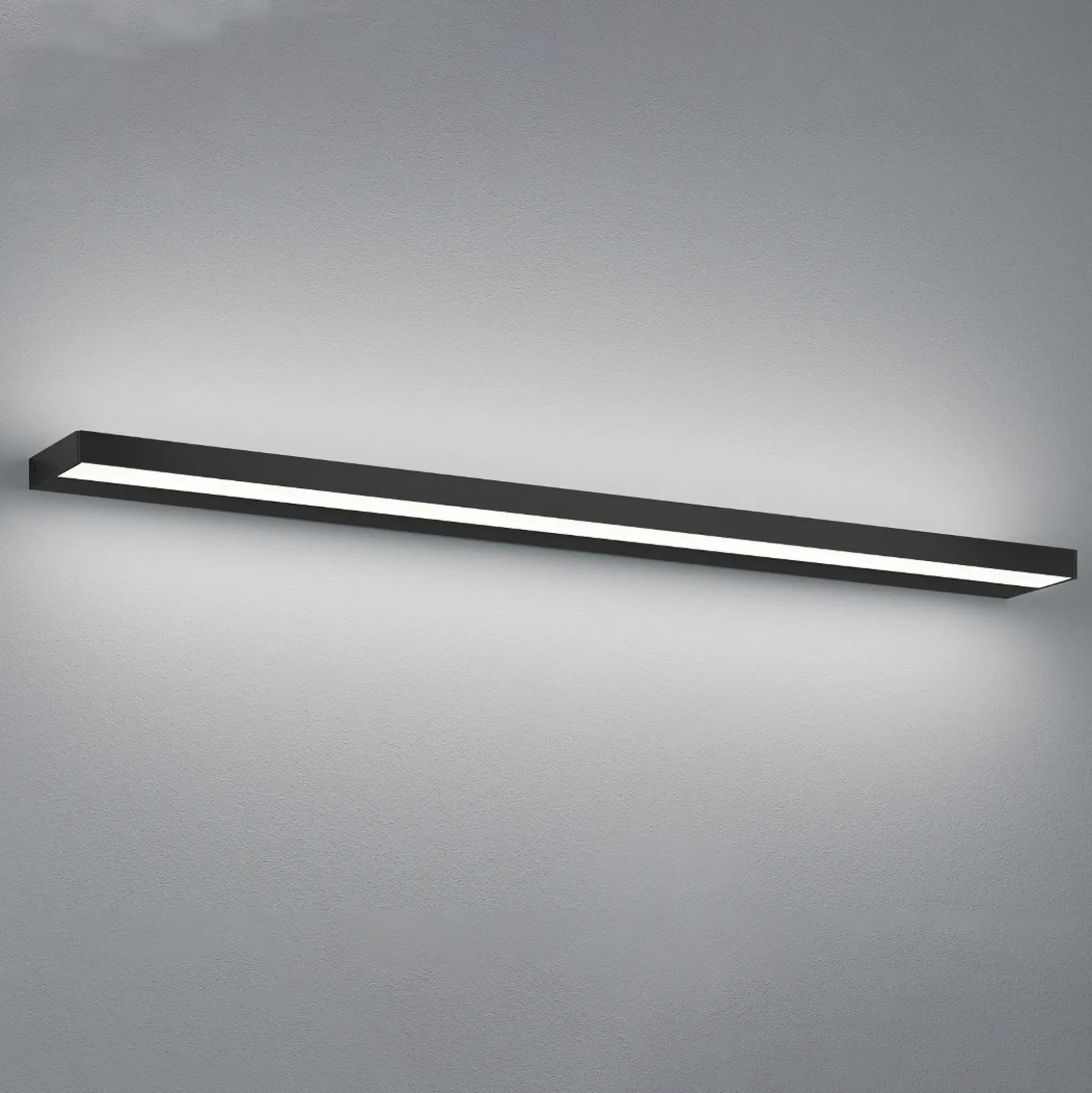 Aplique de pared LED Helestra Slat, negro mate 90 cm