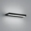Aplique de pared LED Helestra Slat, negro mate 30 cm