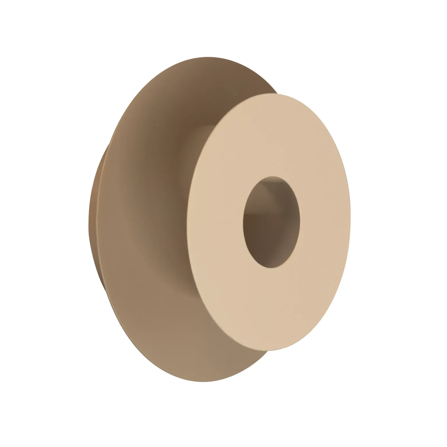 Aplique de pared LED Hennes, color greige/arena, Ø 18 cm, metal