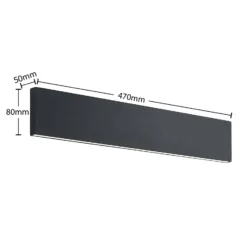Aplique de pared LED Ignazia de Lindby, 47cm, negro, metal, arriba/abajo