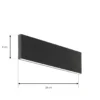 Aplique de pared LED Ignazia de Lindby, 28 cm, negro, metal, arriba/abajo
