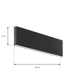 Aplique de pared LED Ignazia de Lindby, 28 cm, negro, metal, arriba/abajo