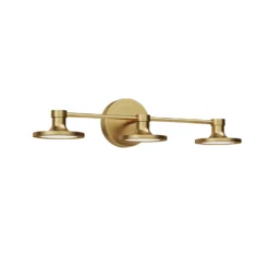 Aplique de pared LED Issa, color dorado, 52 cm, 3 luces, metal, IP44