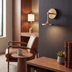 Aplique de pared LED Issa, color dorado, altura 20 cm, metal, IP44