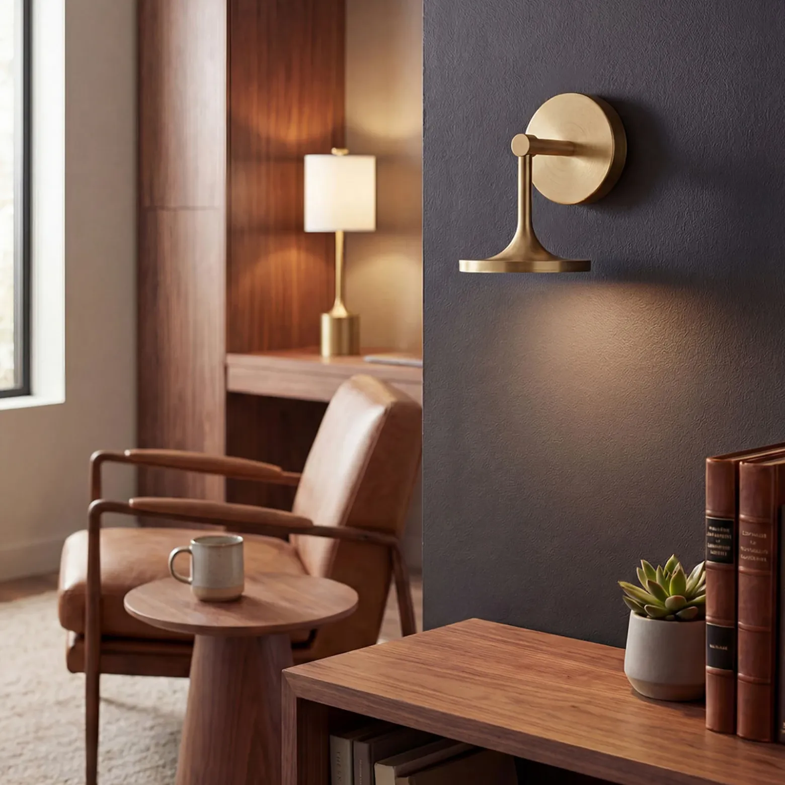 Aplique de pared LED Issa, color dorado, altura 20 cm, metal, IP44