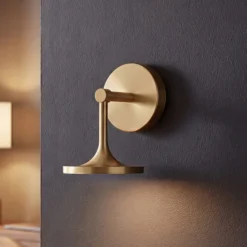 Aplique de pared LED Issa, color dorado, altura 20 cm, metal, IP44