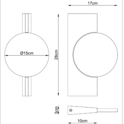 Aplique de pared LED Jasper, altura 28 cm, negro mate, metal
