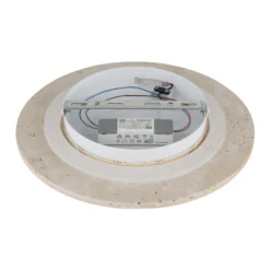 Aplique de pared LED Jillian, blanco mate, Ø 30 cm, piedra