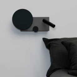 Aplique de pared LED Klee, gris, versión izquierda